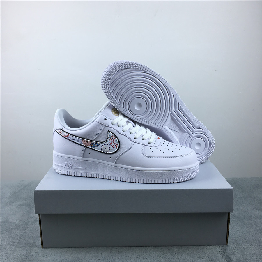 Women Air Force 1 CNY White Colorful Shoes - Click Image to Close